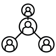 Network connection with user profile in circles as a communication concept