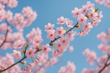 Lovely blush cherry blossoms during springtime