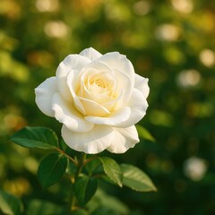 Elegant white blossom blooming in a warm-season garden