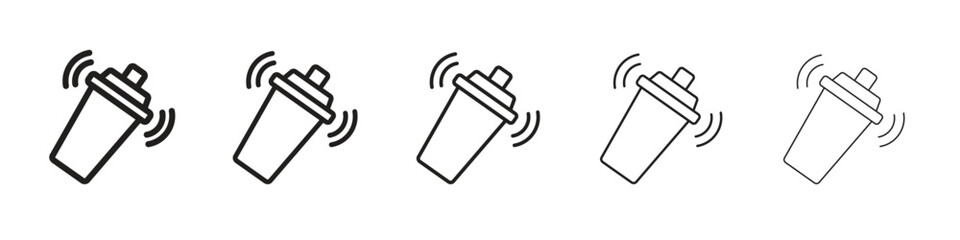 Shaker iconBlack linear bold and thin strokes set