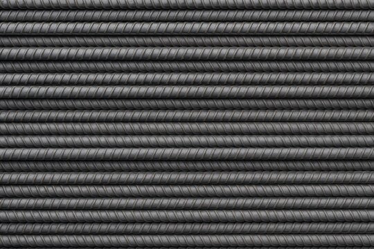 Construction reinforcement with steel rod textures in the background