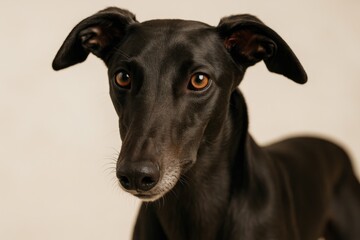 Elegant dark greyhound showcasing sleek beauty