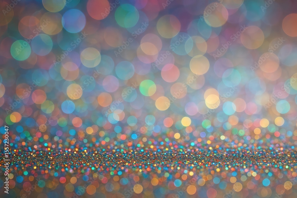 Poster abstract background featuring shimmering colorful sparkles and soft bokeh effects