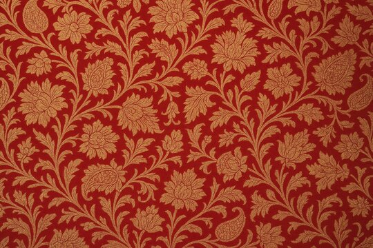 Elegant silk saree with intricate brocade motifs in a seamless design