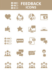 Set of Feedback icons, customer experience, review, comment
