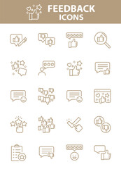 Set of Feedback icons, customer experience, review, comment