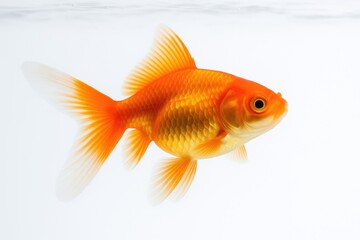 Vibrant tiny goldfish with a radiant glow