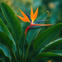 Stunning exotic foliage in detailed close-up with a blurred backdrop