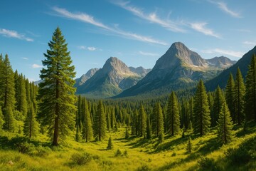 Fototapeta premium Stunning scenic view of majestic mountains