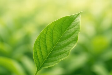 Fototapeta premium Detailed shot of a vibrant green leaf