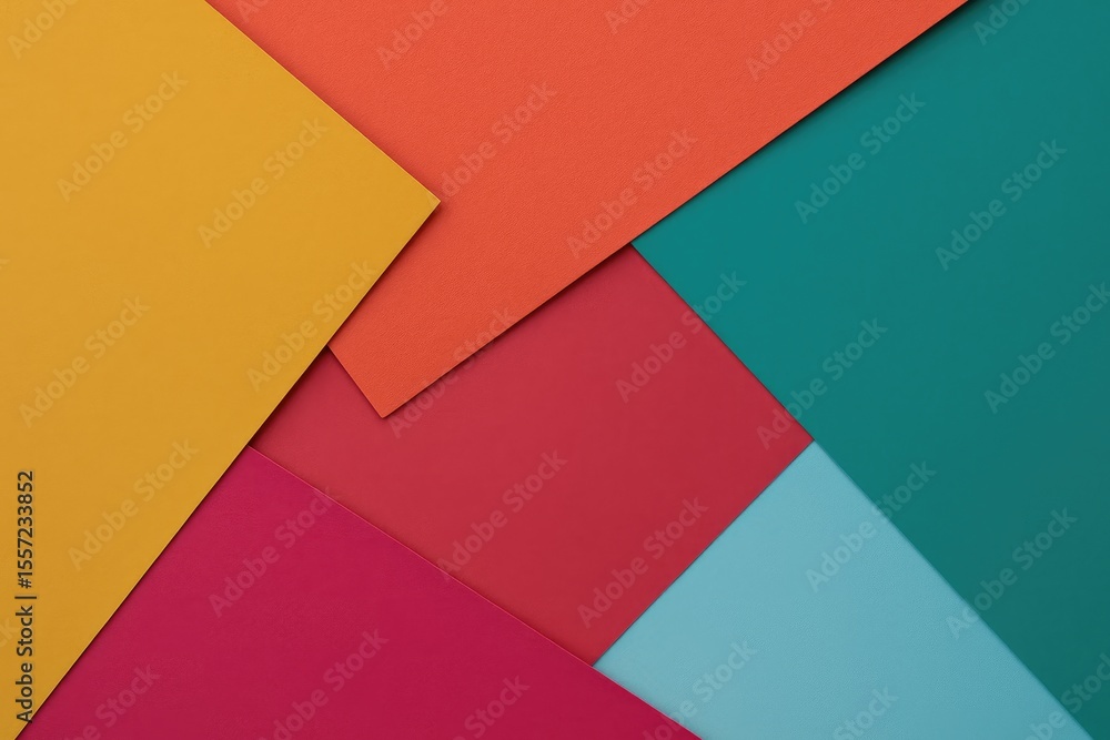 Poster vibrant abstract artwork with colorful paper and simple geometric forms for modern design