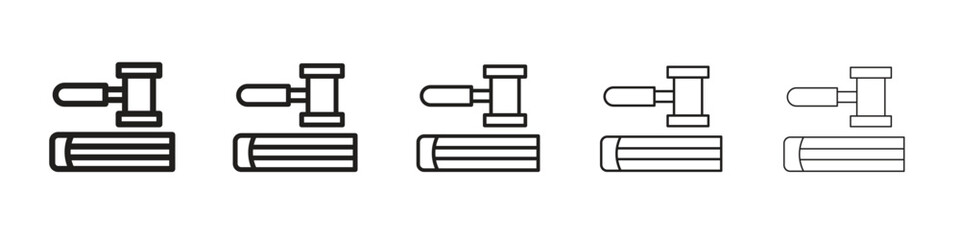 employment law iconBlack linear bold and thin strokes set