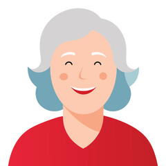 Happy senior woman with ethnic style portrait Vector illustration