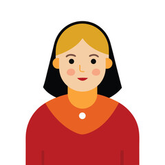 Elderly woman wearing cultural fashion dress Vector illustration