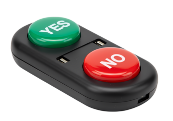 Simple YesNo Push Button Switch isolated on transparent background
