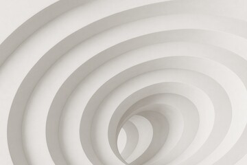 Obraz premium Interior design featuring a curved white concrete ceiling pattern