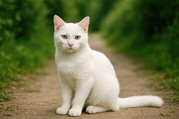 A stylish feline relaxing in an alleyway