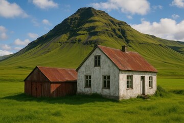 A historic rural farmstead located in western Iceland