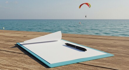 windsurfing on the beach