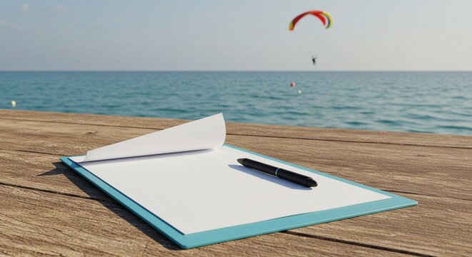windsurfing on the beach