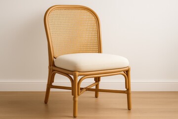 Elegant woven rattan seating with plush foam cushioning