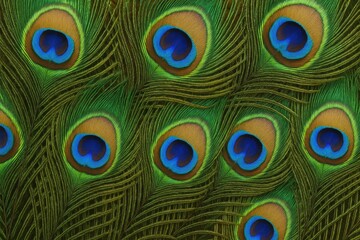 Obraz premium Vivid and Stunning Peacock Feather Close-up Background