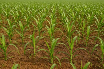 Obraz premium Young Bajra crops growing in farmland