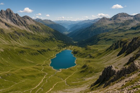 Bird's-eye perspective of the canyon near the Italy border