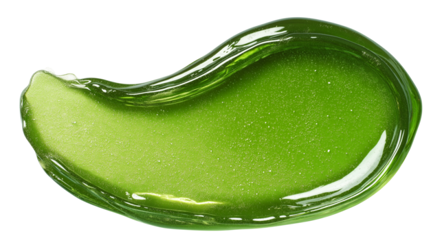Gel eye patch texture in translucent green color, glossy detail, isolated on white, PNG