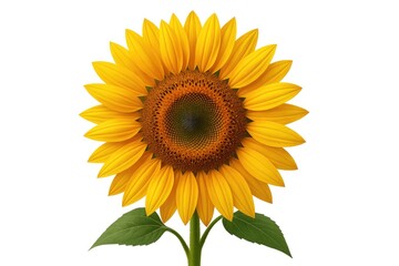 Fototapeta premium Close-up of a stunning sunflower against a plain white backdrop