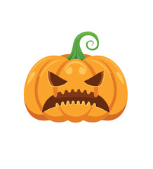 Angry halloween jack o lantern pumpkin cartoon