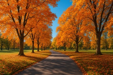 Naklejka premium Fall Botanical Garden Scene