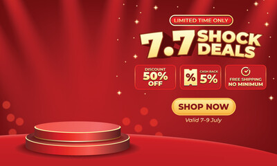 7.7 Shock Deals Red Grand Sale Banner