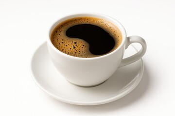 Fototapeta premium Fragrant coffee served in a cup on a white background