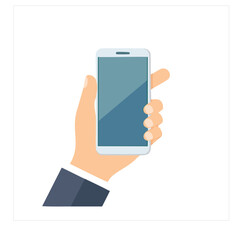 Hand holding smartphone modern technology device