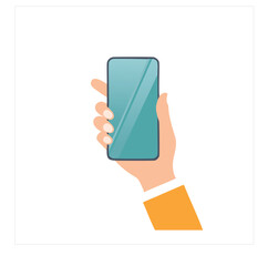 Hand holding smartphone mobile phone technology device