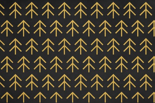 Vintage-inspired gold arrow design with geometric shapes on a chalkboard surface - Powered by Adobe