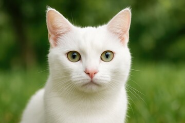 Stunning white feline with a charming appearance
