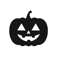 Happy halloween jack o lantern pumpkin silhouette