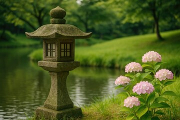 Vintage-style lantern used in traditional Japan
