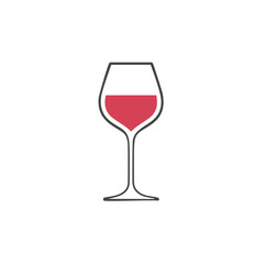 Red wine glass simple icon minimalist design