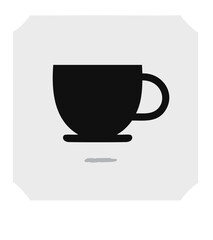 Simple black coffee cup icon minimalist design
