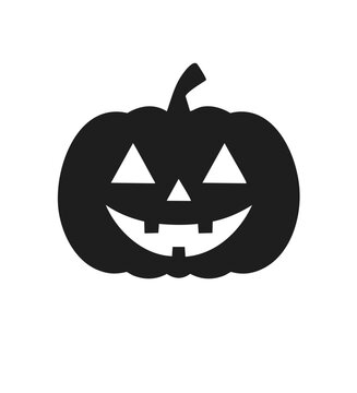Simple black jack o lantern halloween icon