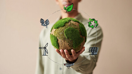 Sustainable Earth Concept Earth Day Focus on Green Solutions and Eco Friendly Practices