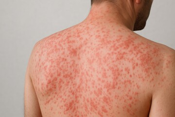 Naklejka premium Human skin reactions and allergies caused by various external factors