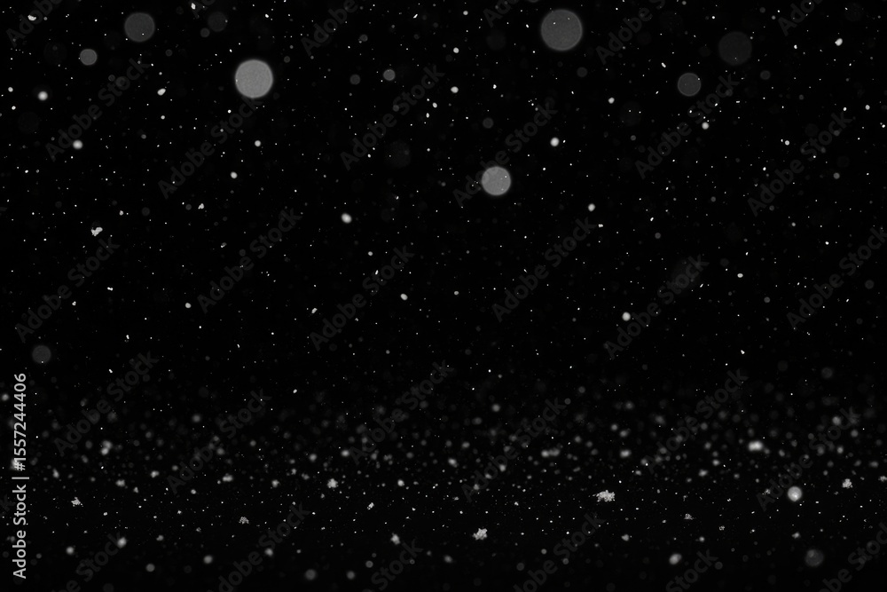 Aufkleber dark background with snow and bokeh light effects