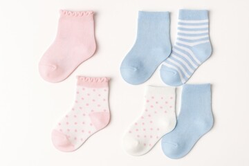 Kids' sock perspective: viewing from above as girl and boy socks