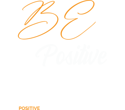 Be positive inspirational quote text in elegant calligraphy, isolated on transparent background
