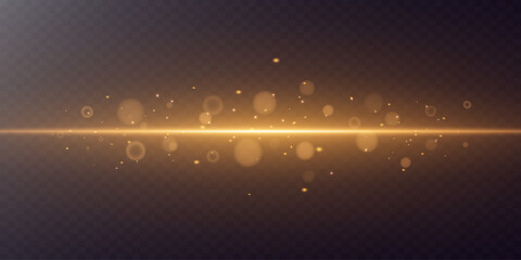 Horizontal beam.Glittering magic dust particles.Christmas light effect.Vector. ©  Zhenya Antsukov