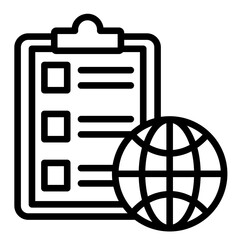 Planet And Clipboard  Icon Element For Design	